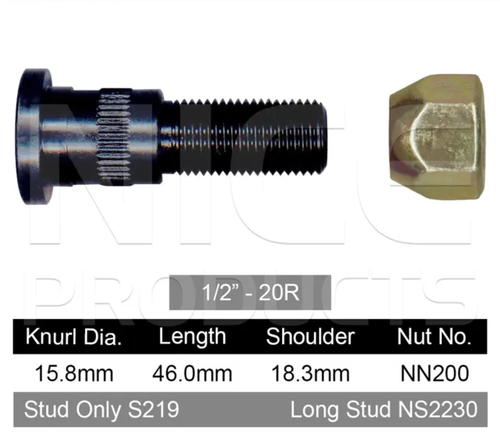 Ford Wheel Stud & Nut Set ZJ Rear Discs Only