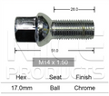 4x Skoda Wheel Stud Fabia All / Koroq NU / Kodiaq NS / Octavia All & More