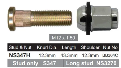 Honda Wheel Stud & Nut Set Concerto Steel Wheels / ALL Steel Wheels & More