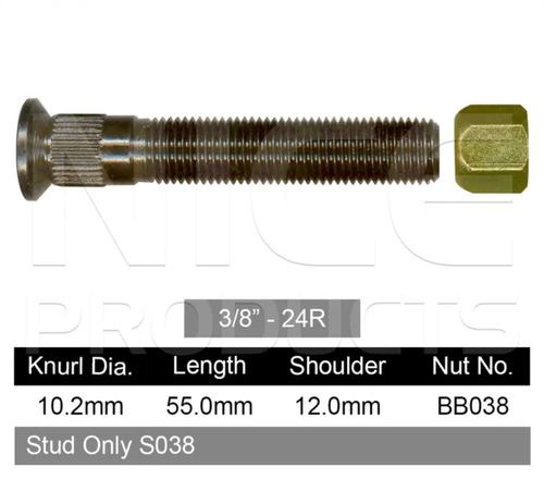 Mini Wheel Stud & Nut Set Moke / Minor