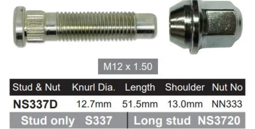 Holden Wheel Stud & Nut Set Equinox EQ