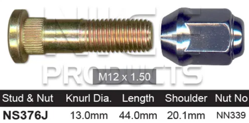 Ford Wheel Stud & Nut Set Ranger PG-PH / Ranger PK