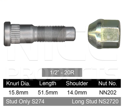 Ford Wheel Stud & Nut Set Territory Steel Wheels