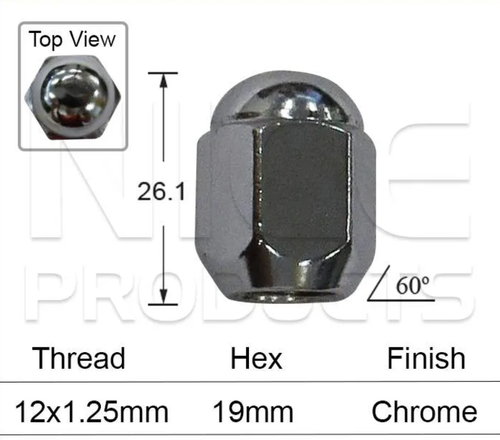 4x Renault Wheel Nut Kaleos