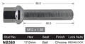 Mercedes-Benz Wheel Stud & Nut Set SLK-Class R170 All / SLK-Class R171 All