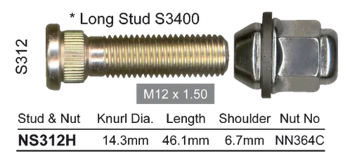 Hyundai Wheel Stud & Nut Set Sonata Steel Wheels / Elantra XD Steel Wheels & Mor