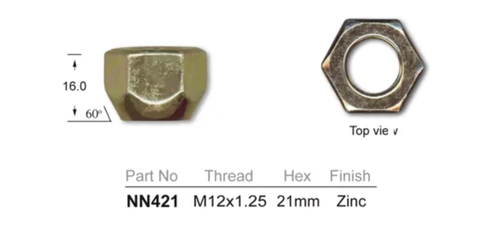 4x GMH Wheel Nut Astra LB-LC / Astra LD / Barina MF-MH