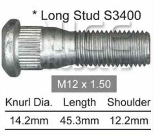 Toyota Wheel Stud Fortuner Steel Wheels / Fortuner Alloy Wheels / GSJ15 & More