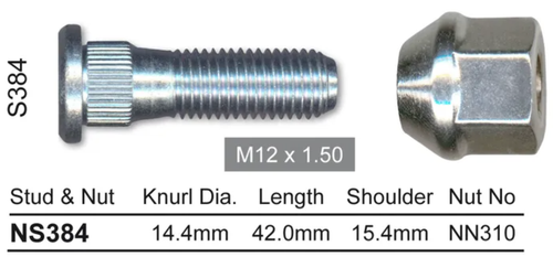 GMH Wheel Stud & Nut Set Colorado RC Alloy Wheels / Rodeo RA Alloy Wheels