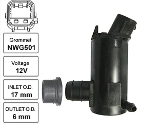 Front Windscreen Washer Pump for Kia Optima TF (01/11 – 10/15)