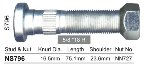 Ford Wheel Stud & Nut Set F-250 2WD / F250 2WD Dana Diff / F350 2WD