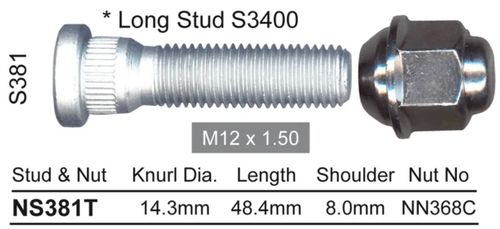 Hyundai Wheel Stud & Nut Set Trajet Steel Wheels