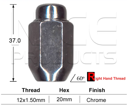 4x Ford Wheel Nut ZC