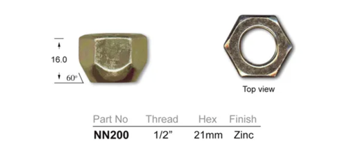 4x Dodge Wheel Nut Phoenix / Viper