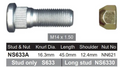 Toyota Wheel Stud & Nut Set GDH322R / GDH300R-GDH320R
