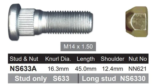 Toyota Wheel Stud & Nut Set GDH322R / GDH300R-GDH320R