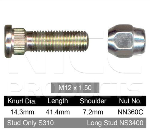Hyundai Wheel Stud & Nut Set Sonata Alloy Wheels / Elantra XD Alloy Wheels & Mor