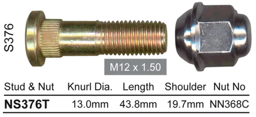 Genesis Wheel Stud & Nut Set i30 Steel Wheels