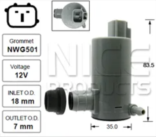 Front Windscreen Washer Pump for Mazda BT-50 UP (11/11 – 08/15)