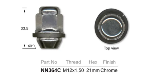 4x Hyundai Wheel Nut Sonata Steel Wheels / Elantra XD Steel Wheels & More