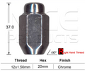 4x Mazda Wheel Nut Tribute All Models