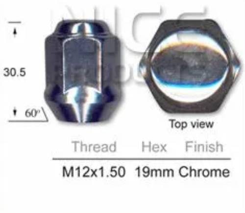 4x Mazda Wheel Nut BT-50 UN / BT-50 UP