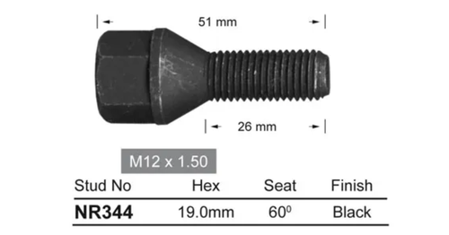 4x GMH Wheel Stud Vectra ZC / Drover UE