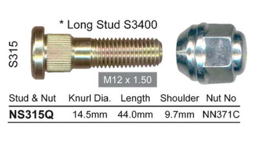 Hyundai Wheel Stud & Nut Set Terracan Alloy Wheels