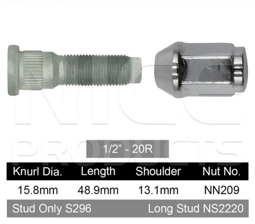 Jeep Wheel Stud & Nut Set Wrangler JK