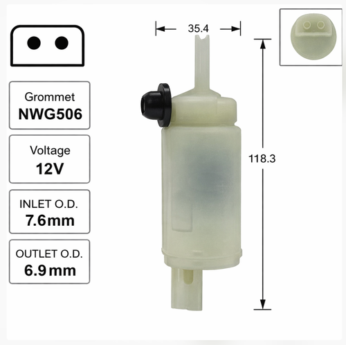 Front Windscreen Washer Pump for Saab 900 (09/85 – 06/93)