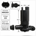 Front Windscreen Washer Pump for Nissan Juke F15 (06/10 – 2021)