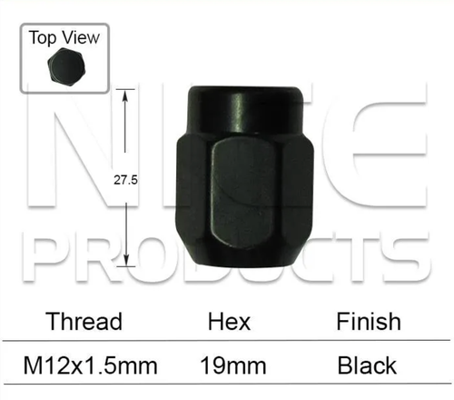 4x LDV Black Wheel Nut D90
