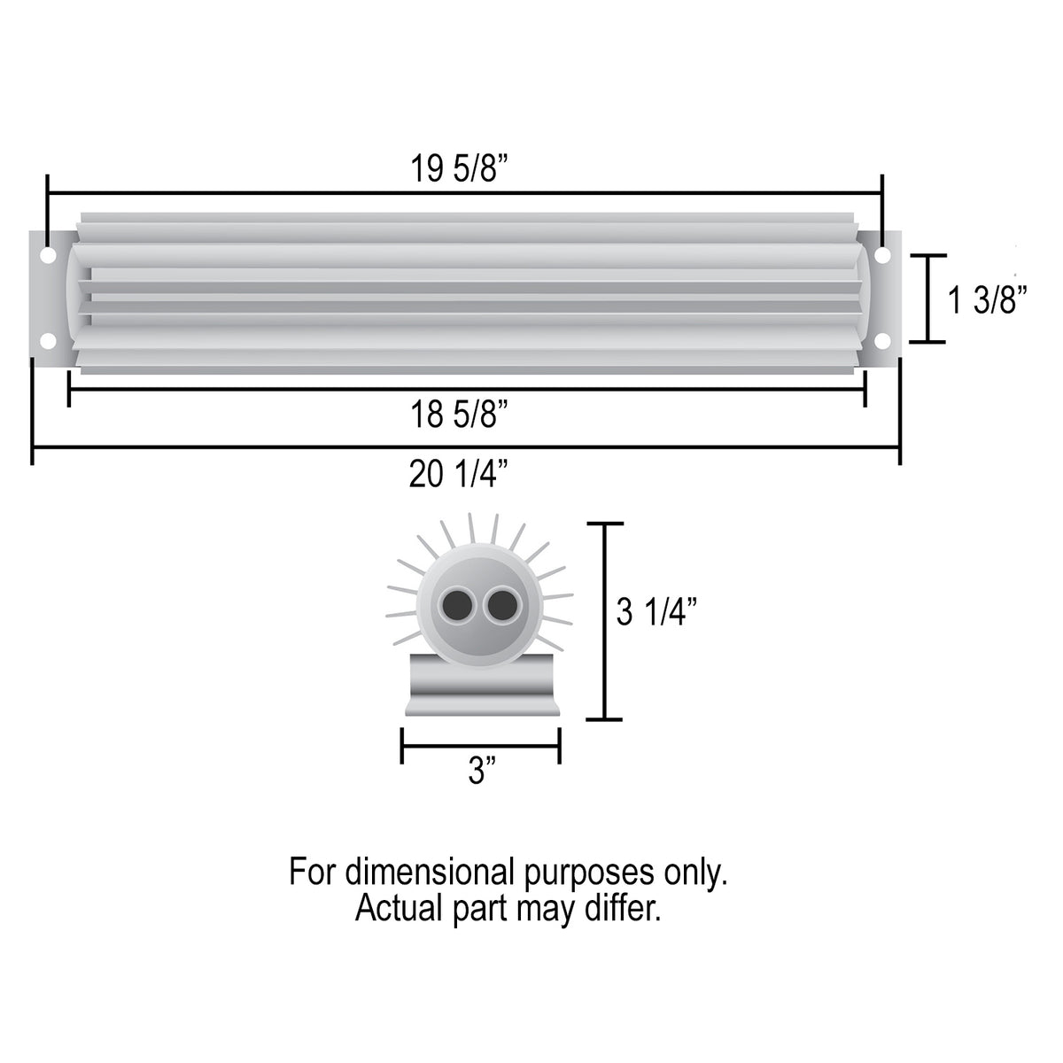 Derale Aluminum Black Heat Sink Fluid Cooler 20-1/4" x 3". 3/8" NPT Inlet
