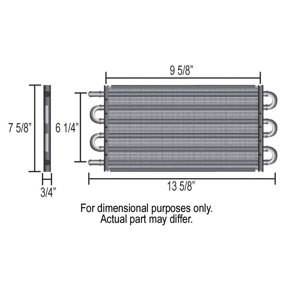 Derale Transmission Cooler Kit6 Pass 14" Copper/Aluminum -6AN