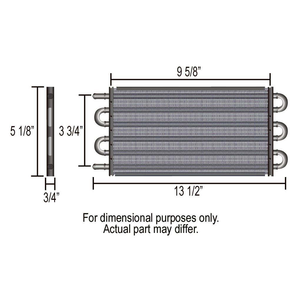 Derale 4 Pass 13" Transmission/Fuel/Power Steer Cooler -6AN