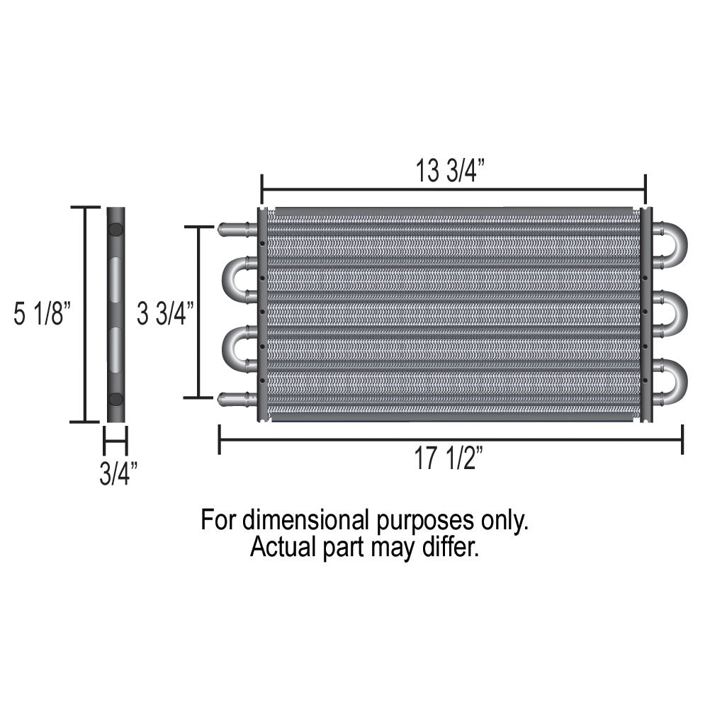Derale 4 Pass 17" Transmission/Fuel/Power Steer Cooler -6AN