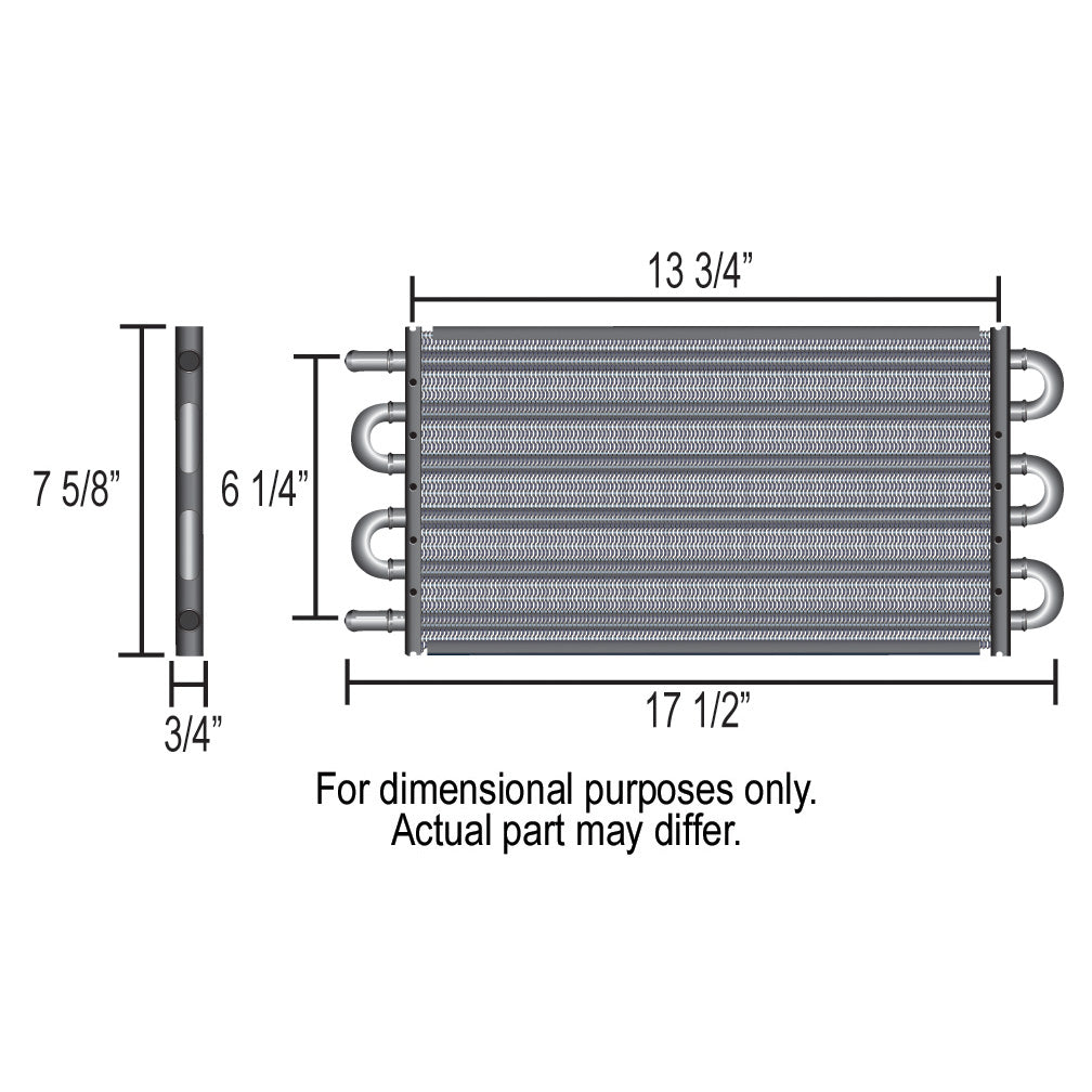 Derale 6 Pass 17" Transmission/Fuel/Power Steer Cooler -6AN