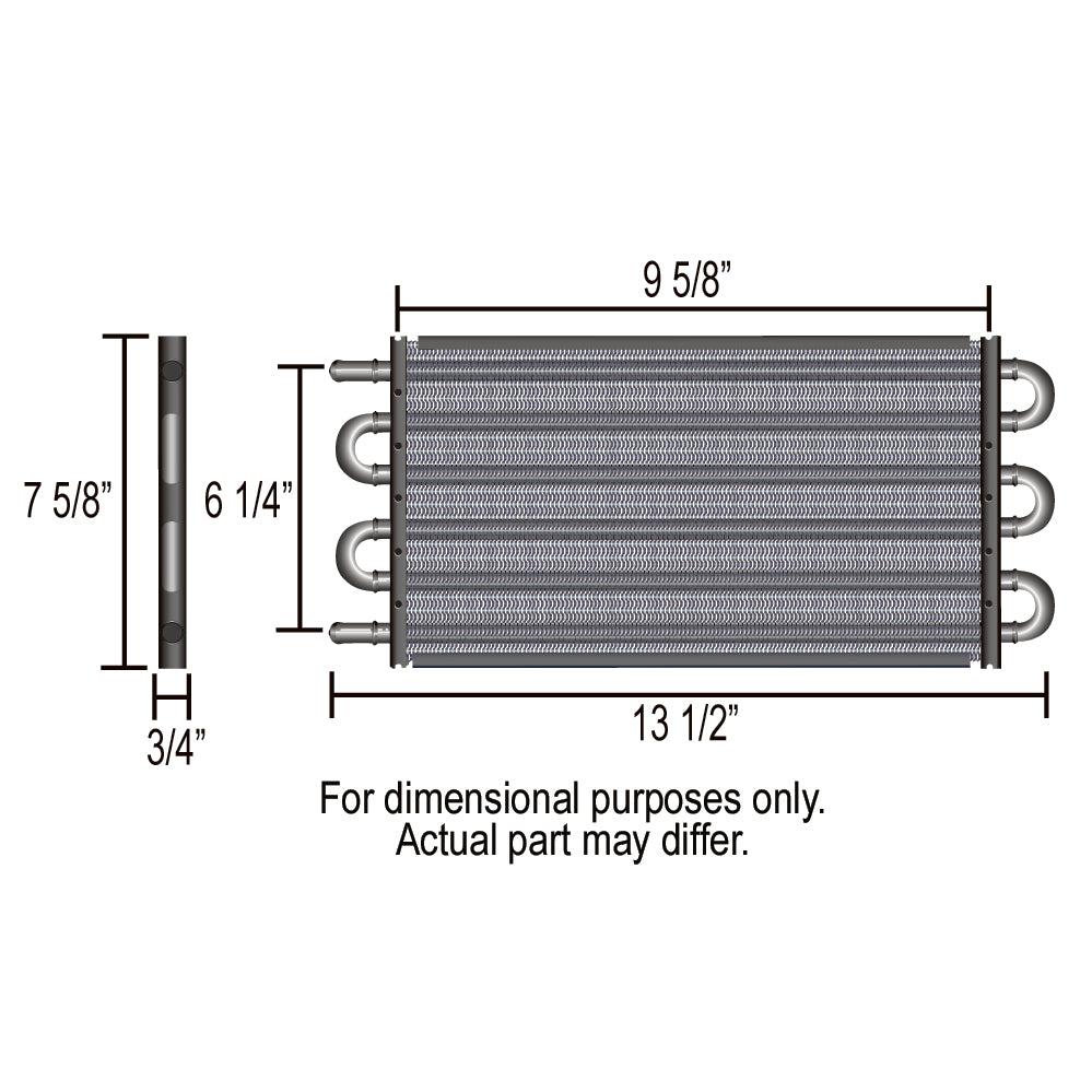 Derale 6 Pass 13" Transmission/Fuel/Power Steer Cooler -6AN