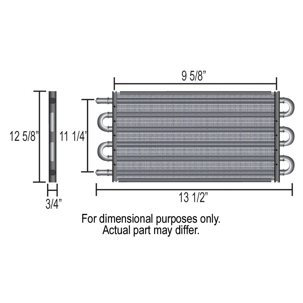 Derale 10 Pass 13" Transmission/Fuel/Power Steer Cooler -6AN