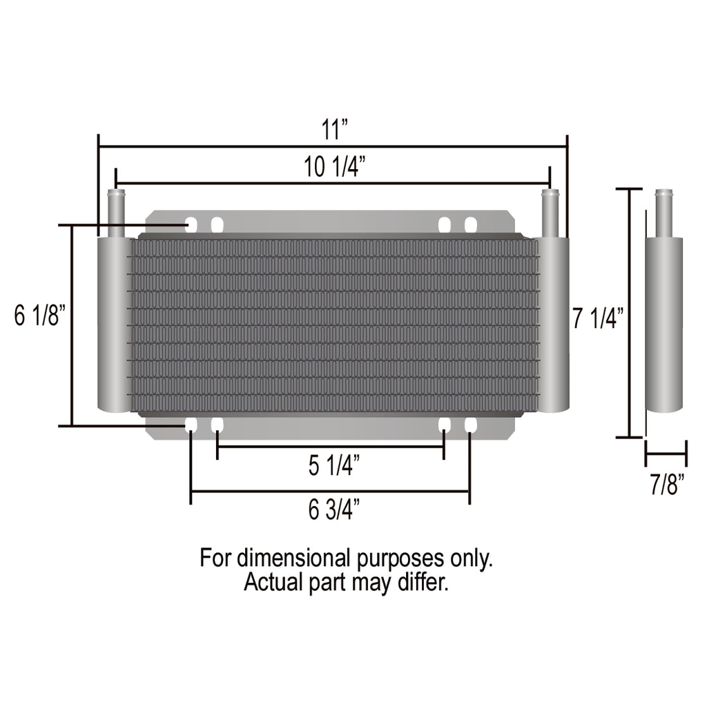 Derale Transmission 13 Row Plate & Fin 11"x7-1/4"x7/8" Cooler Kit