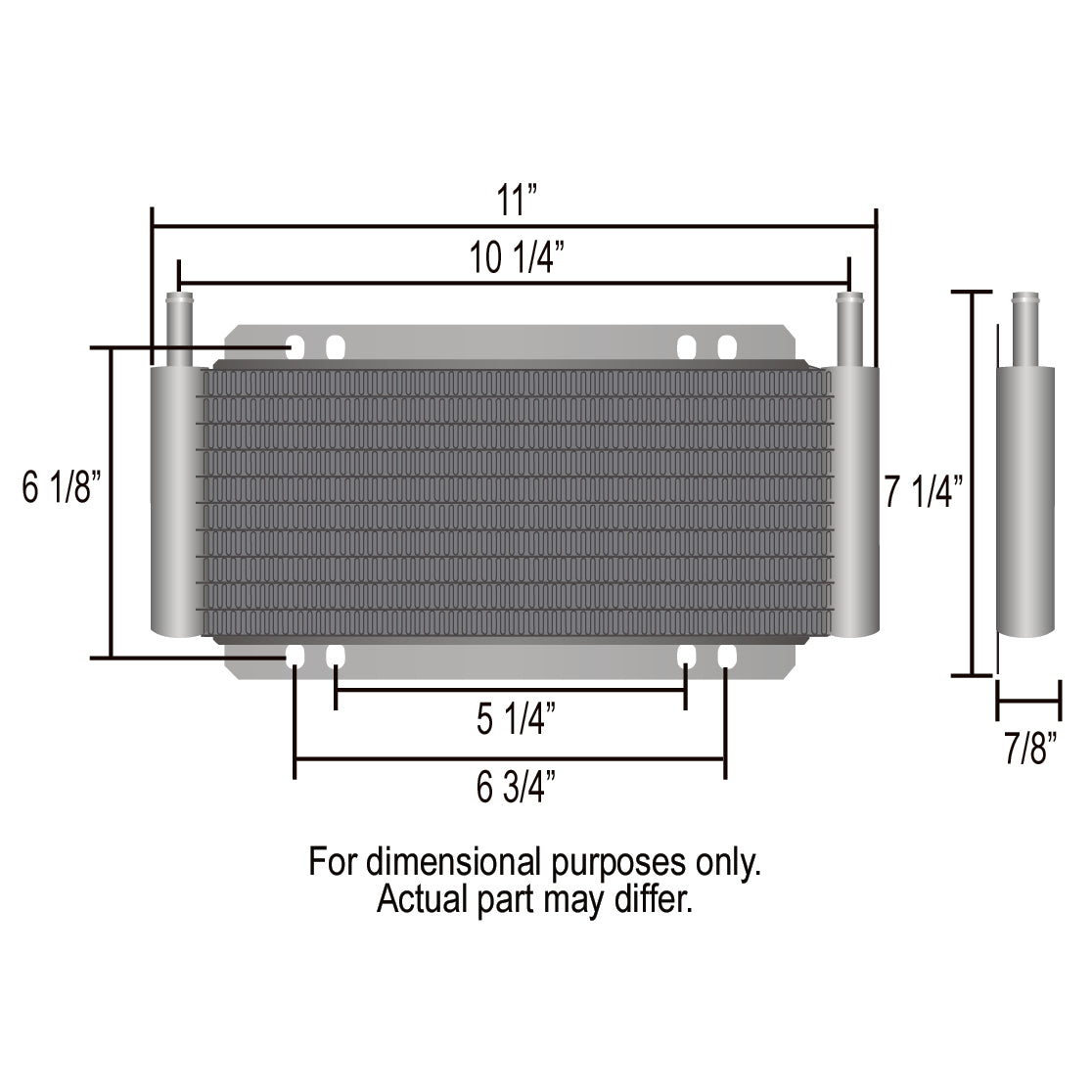 Derale Transmission 13 Row Plate & Fin 11"x7-1/4"x7/8" Cooler Kit