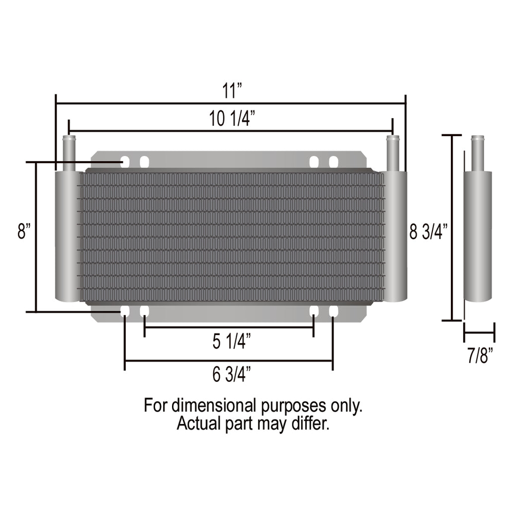 Derale Transmission 19 Row Plate & Fin 11"x9-1/4"x7/8" Cooler Kit