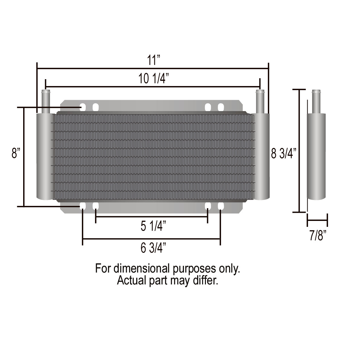 Derale Transmission 19 Row Plate & Fin 11"x9-1/4"x7/8" Cooler Kit