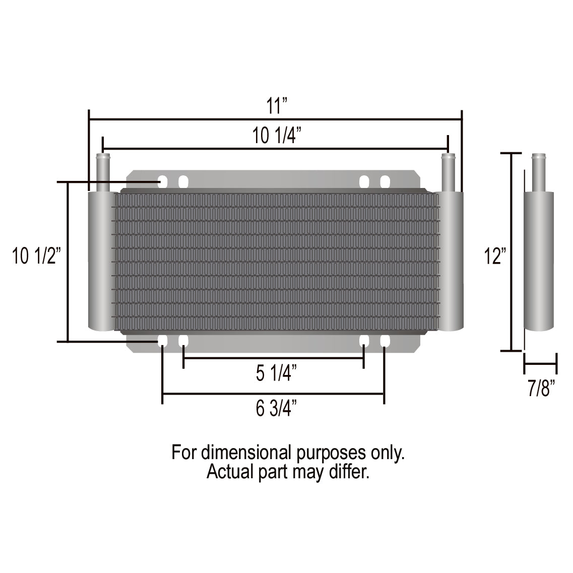Derale Transmission 24 Row Plate & Fin 11"x12"x7/8" Cooler Kit