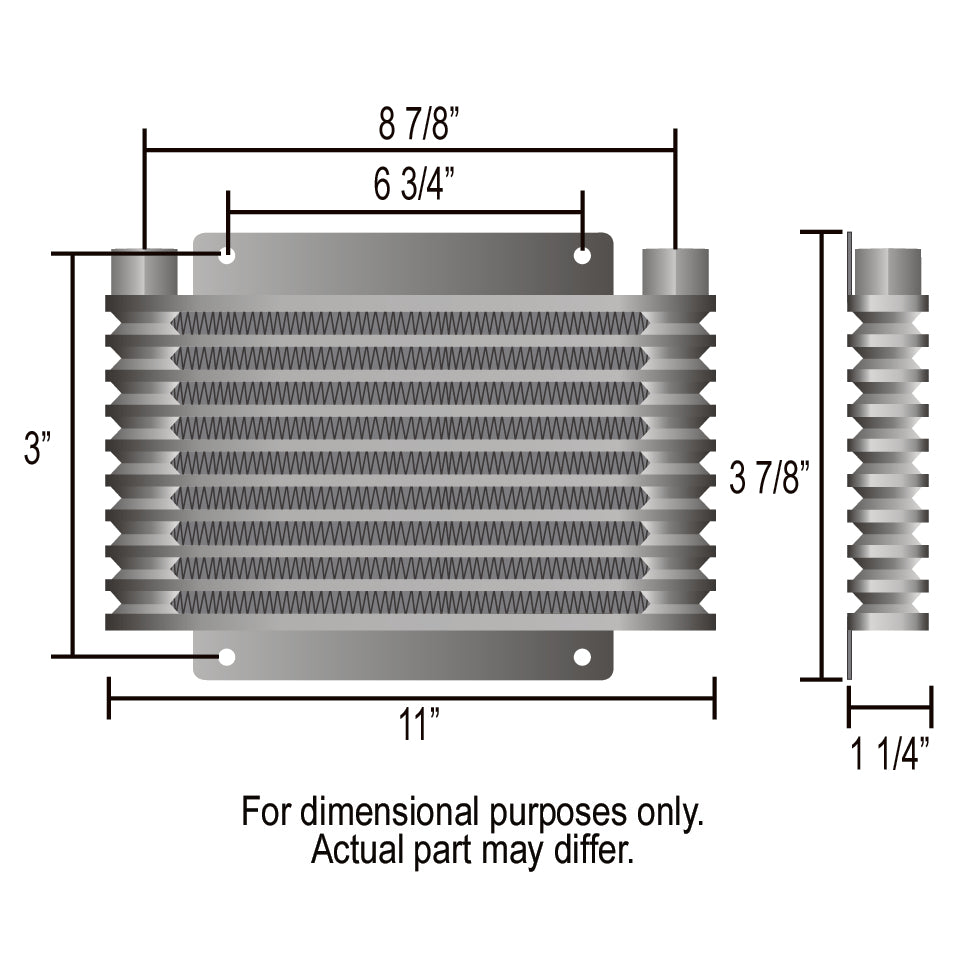 Derale Transmission 5 Row Plate & Fin 10-1/8"x3"x1-1/4" Cooler Kit