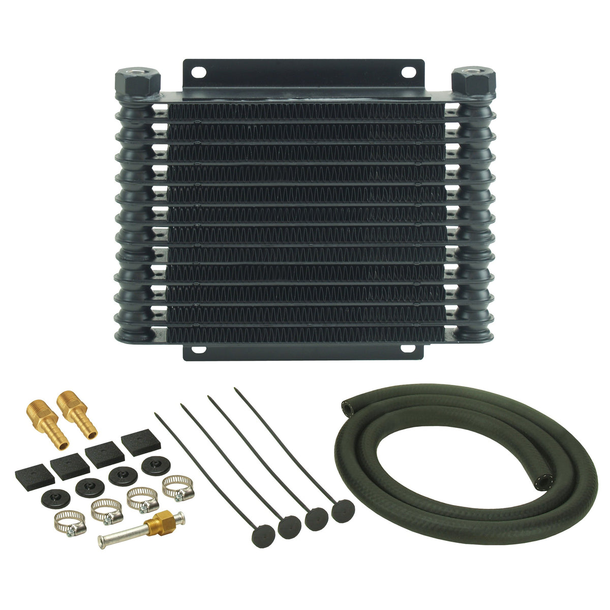 Derale Transmission 13 Row Plate & Fin 10-1/8"x8"x1-1/4" Cooler Kit