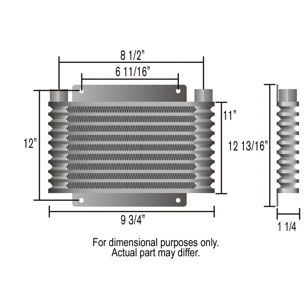 Derale Transmission 21 Row Plate & Fin 12-3/4"x12-13/16"x1-1/4" Cooler Kit
