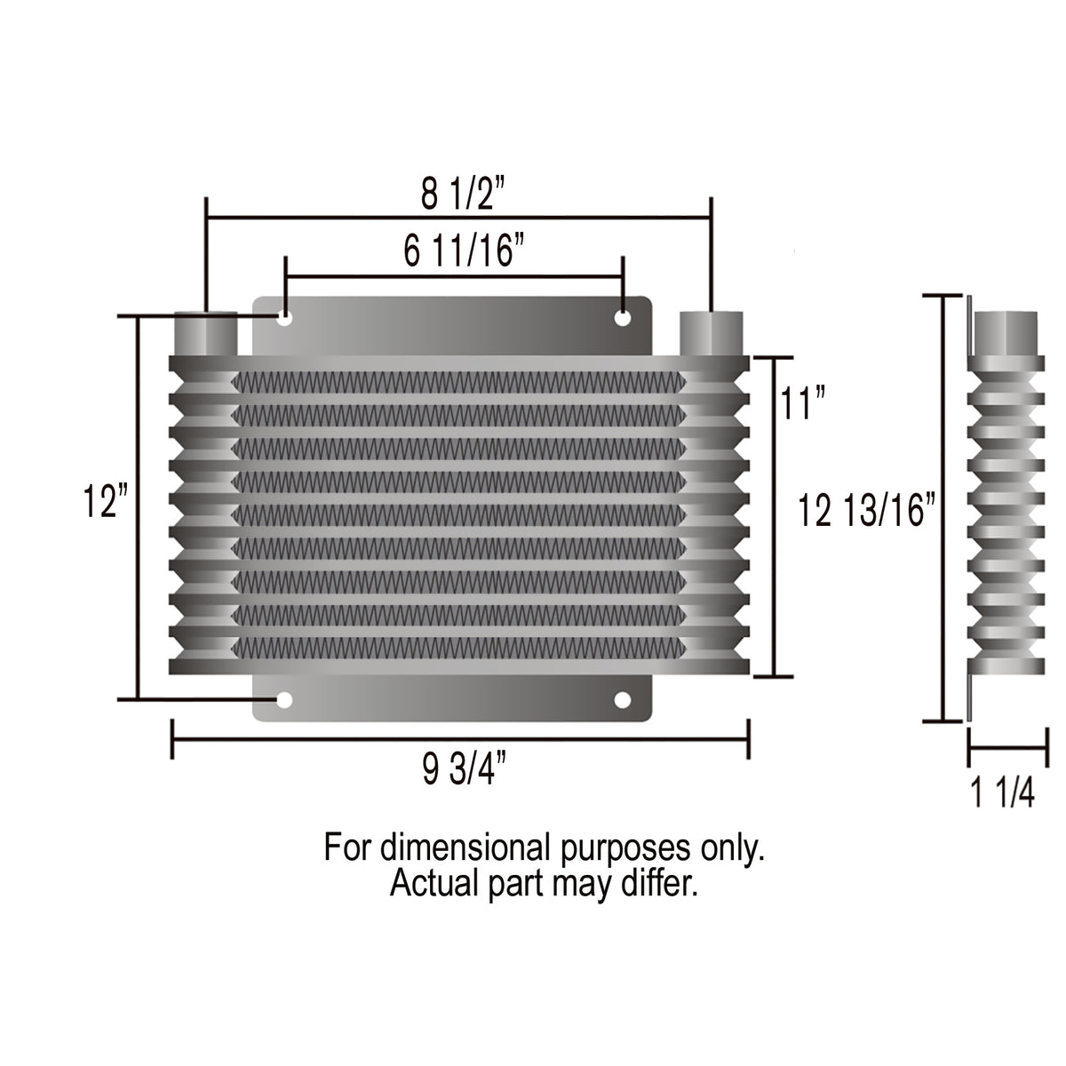 Derale Transmission 21 Row Plate & Fin 12-3/4"x12-13/16"x1-1/4" Cooler Kit