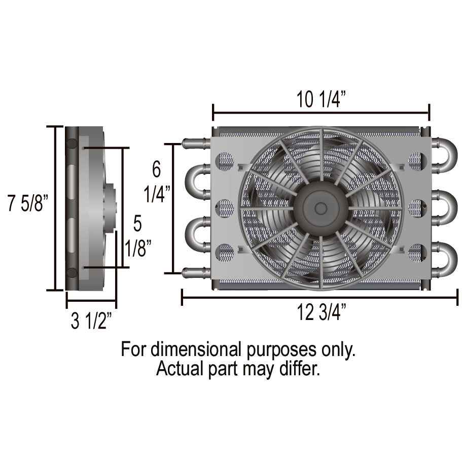 Derale Econo-Cool Fluid Cooler Single 6 Pass 12-3/4"x7-5/8"x5"