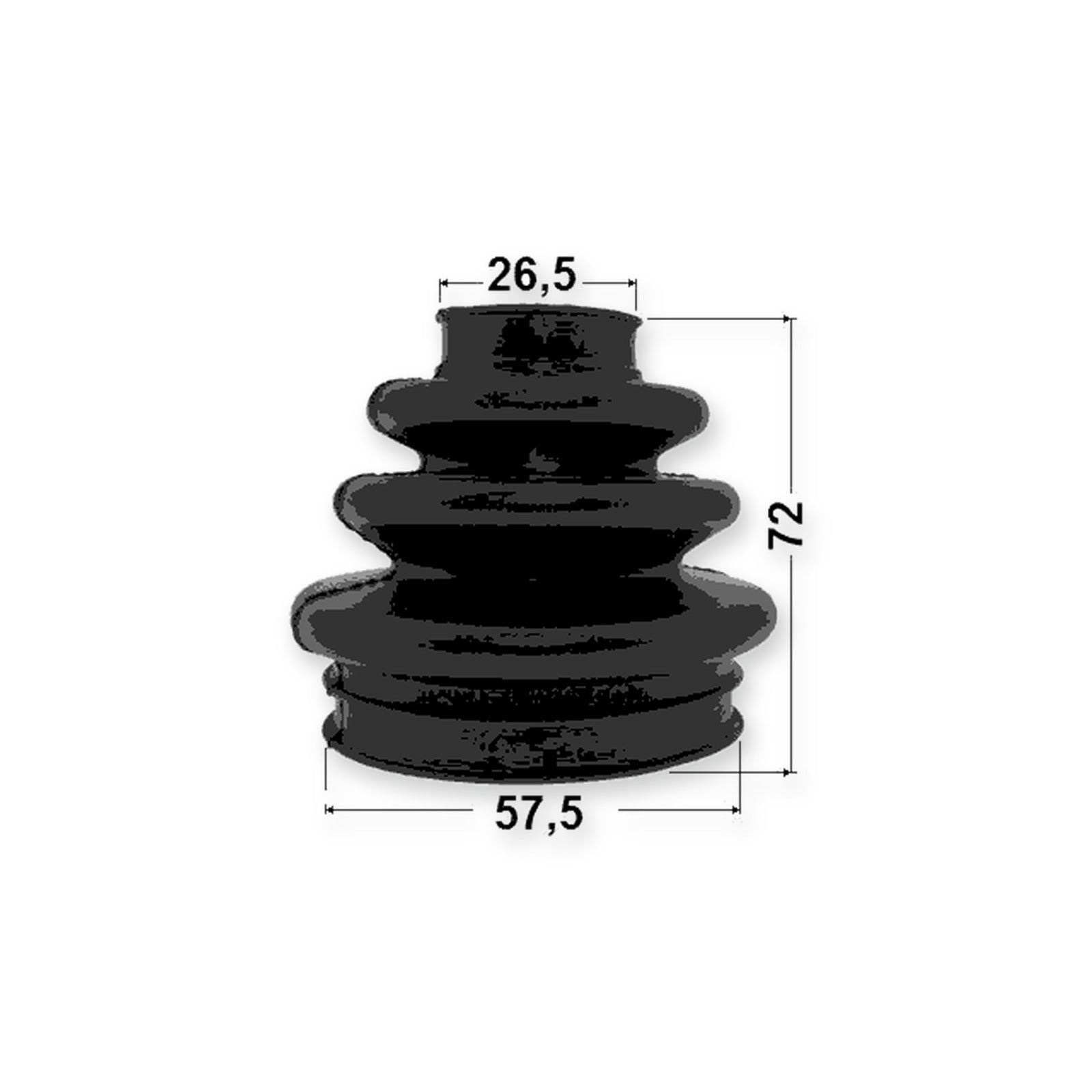 SsangYong Kyron Outer Boot CV Joint Kit 57.5X72X26.5